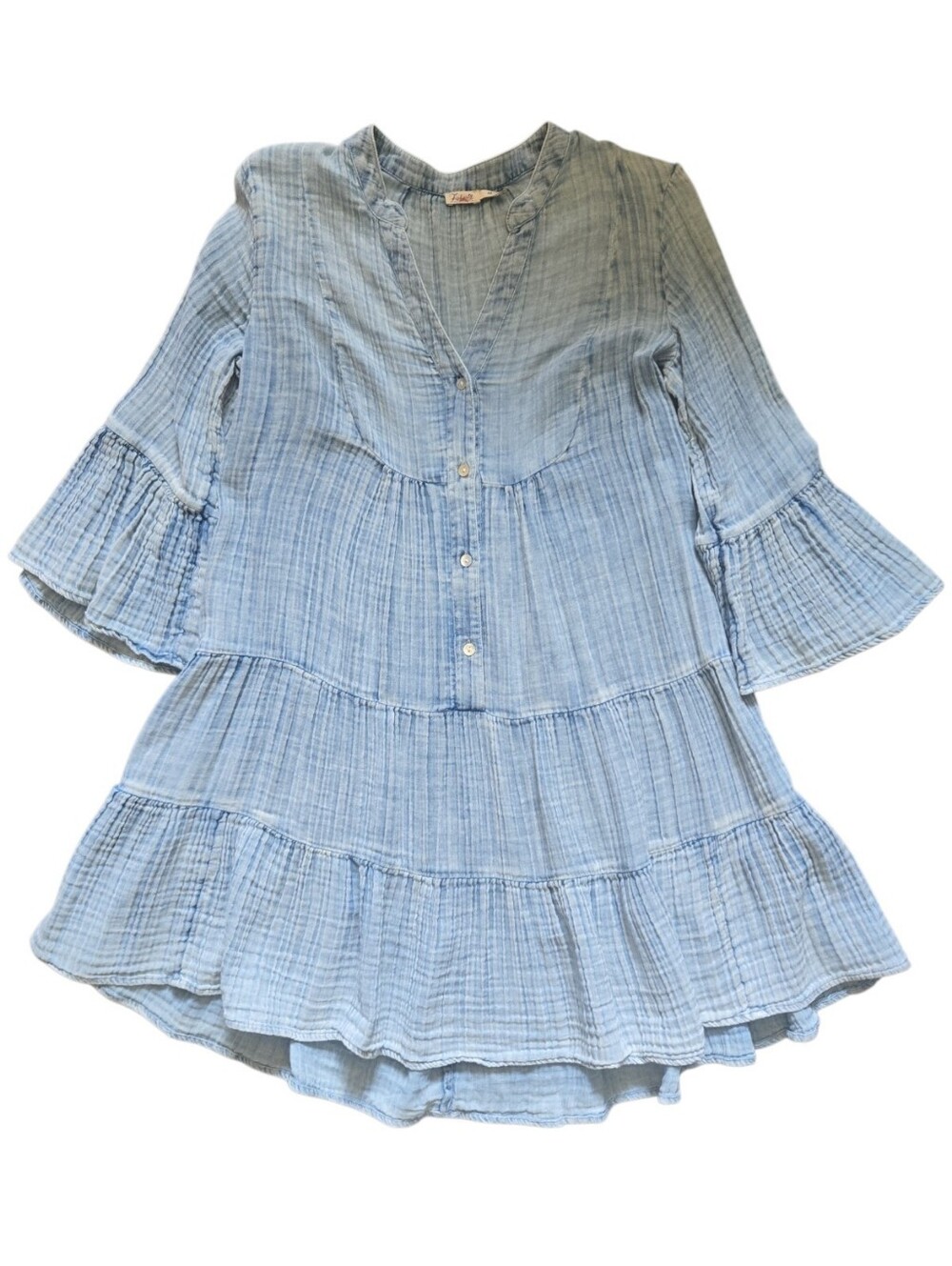 Faherty Kasey Dream Gauze Tiered Organic Cotton Minidress - M - Picture 5 of 9